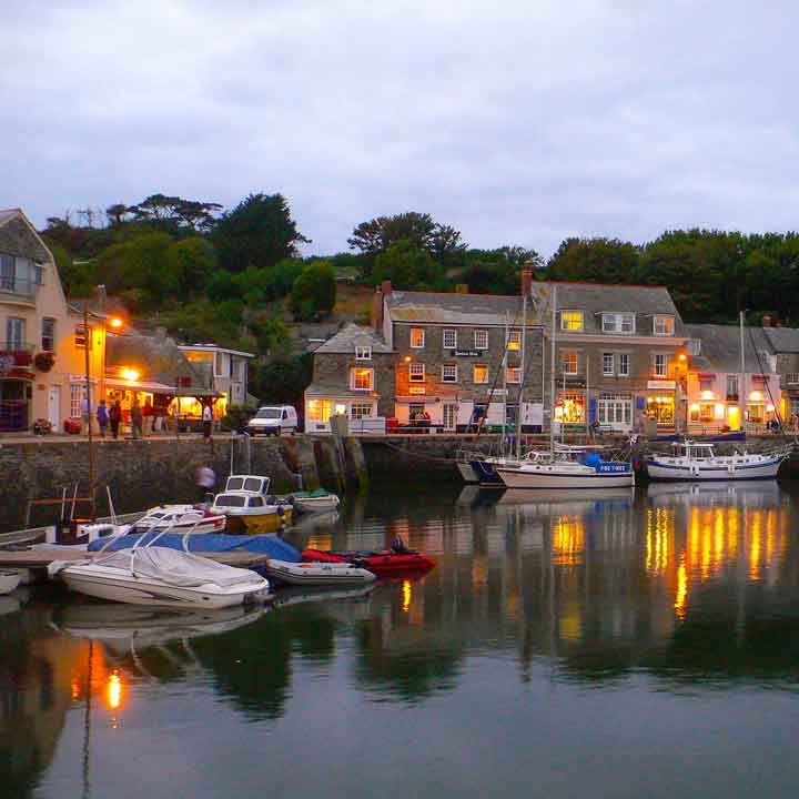 Padstow harbour at dusk