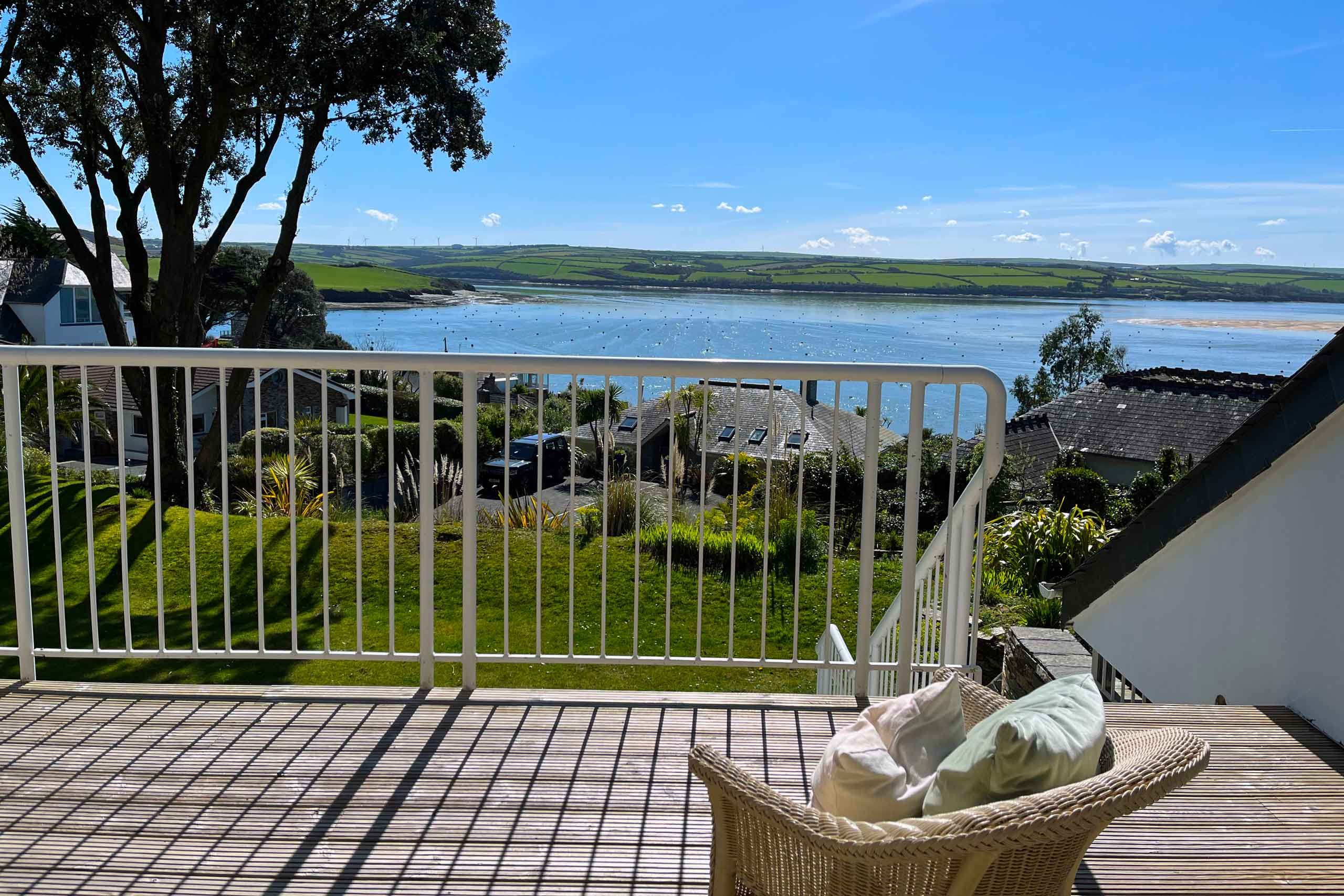 View over the Camel estuary from Tomhara's balcony.